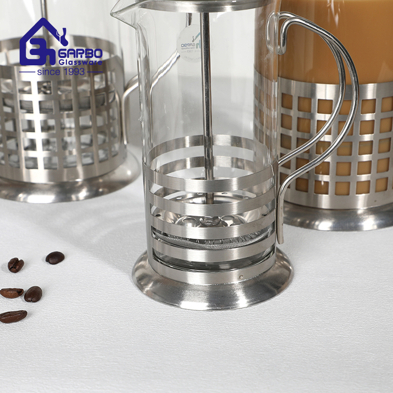 Hot Sale Pyre Glass 1000ml New French Press Pot Stainless Steel French Portable Coffee Carafe Tea Maker Jug