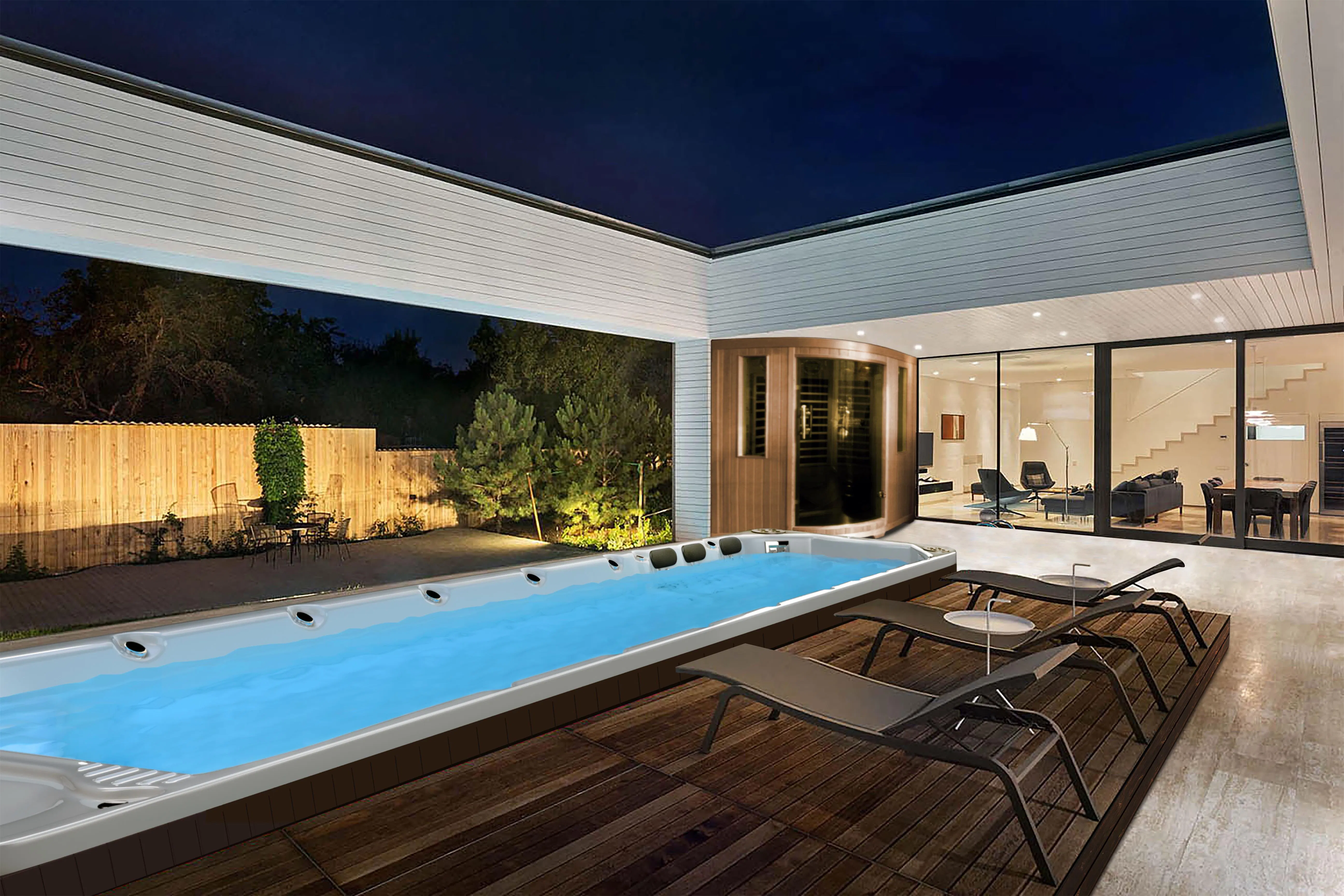 Угловая СПА-ванна Balboa с массажем и функцией плавания