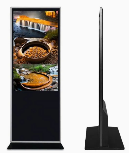 43 Inch 4K UHD 400nits Movable Floor Standing Digital Signage Commercial Display LCD Monitor Advertising Screen 4-64GB Android 11.0 with HDMI in