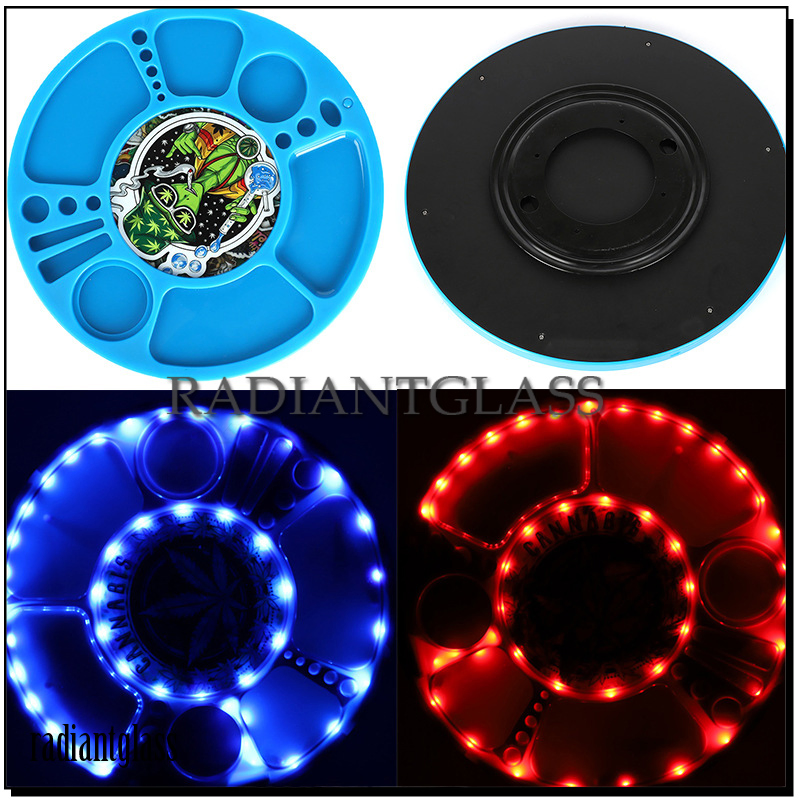 Round LED Cigarette Tobacco Operation Tray Herb Smoking Ashtray