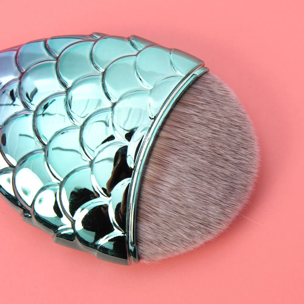 New Hot Unicorn Mermaid Fishtail ABS Electroplate Contour Foundation Makeup Brush Beauty Care Cosmetic Brush