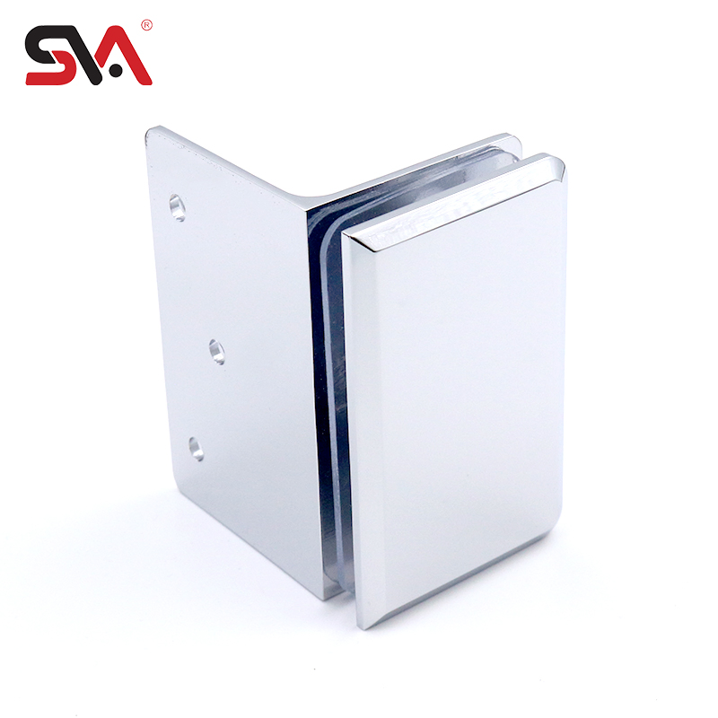 ODM&OEM Factory Direct Sales Beveled Chrome Polished 90-Degree Wall-Mounted 10-12mm Tempered Glass Fixing Clamps