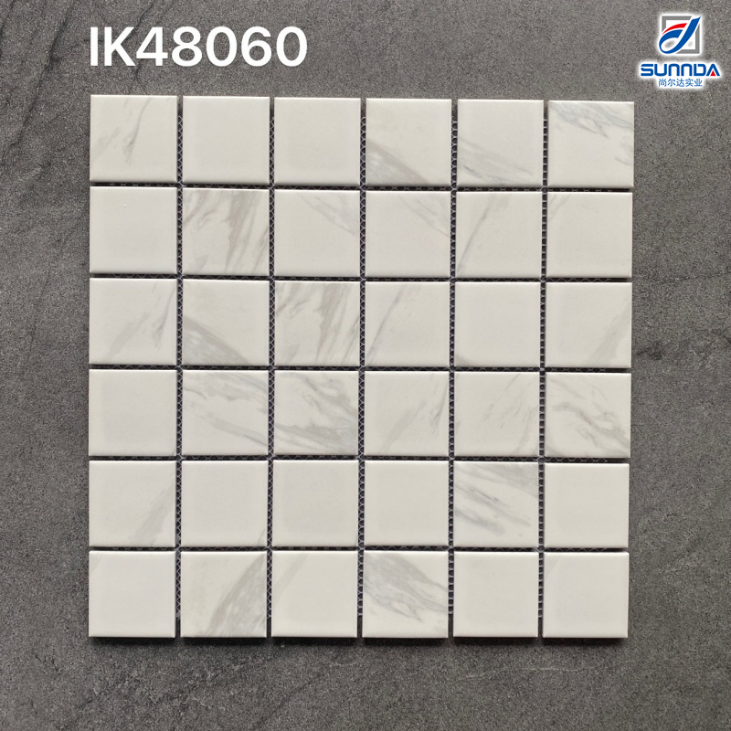 Глянцевая белая керамическая мозаика для кухни и ванной