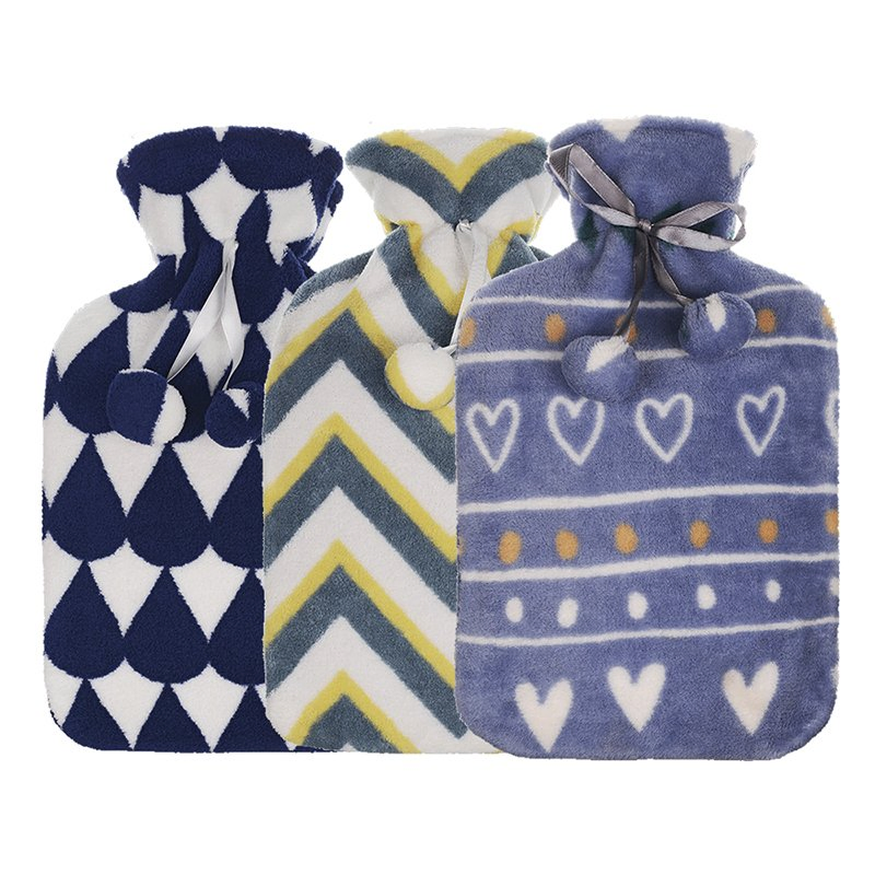 Cheap Price Custom Pattern Fleece Cover for 2 Liter BS Hot Water Bottle Rubber Hot-Water Bag