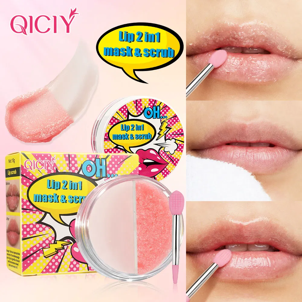 Qiciy 18g 2-in-1 Lip Mask Scrub Makeup Lip Balm