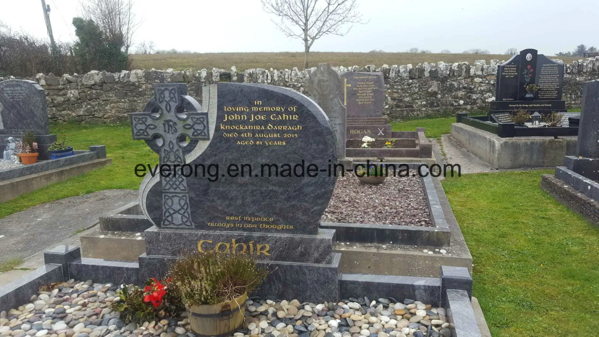 Irish Style White/Grey/Black Granite Tombstone/ Headstone