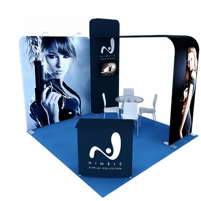 10' X 10' Modular Wave Tension Fabric Exhibition Display Stand