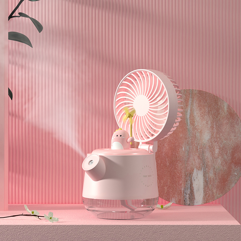 Cute Pet Mini Fan Four in One Desktop USB Charging Humidifier Fan A04A