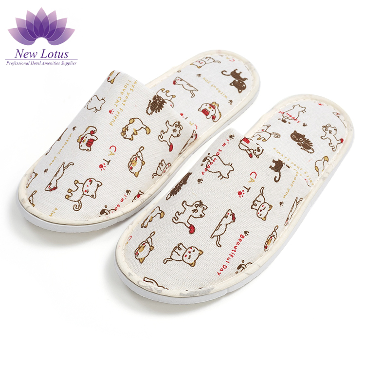 5 Star Hotel Supplies Jiangsu Hotel Amenities Pleuche Fabric Slipper with High Quality