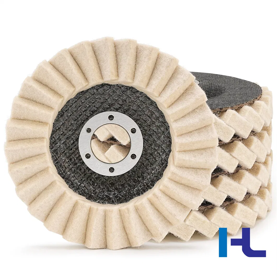 115mm 125mm 5inch Fiberglass Backing Felt Sand Wool Pad Polishing Sanding Buffing Wheels Flap Disc for Grinding Metal, Wood, Glass, Jewelry, Car