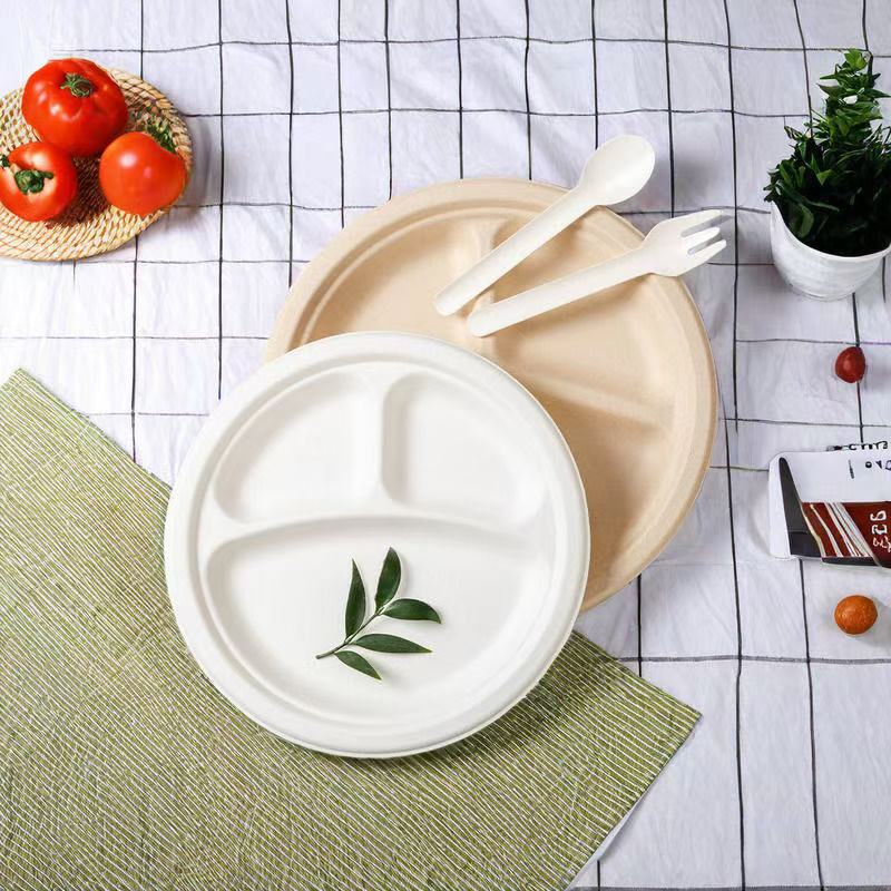 100% Compostable Disposable Paper Plates, 125 Pack, Pfas Free, Bpi Certified, 9 Inch Heavy Duty, Eco Friendly Biodegradable PLA Dishes Plates