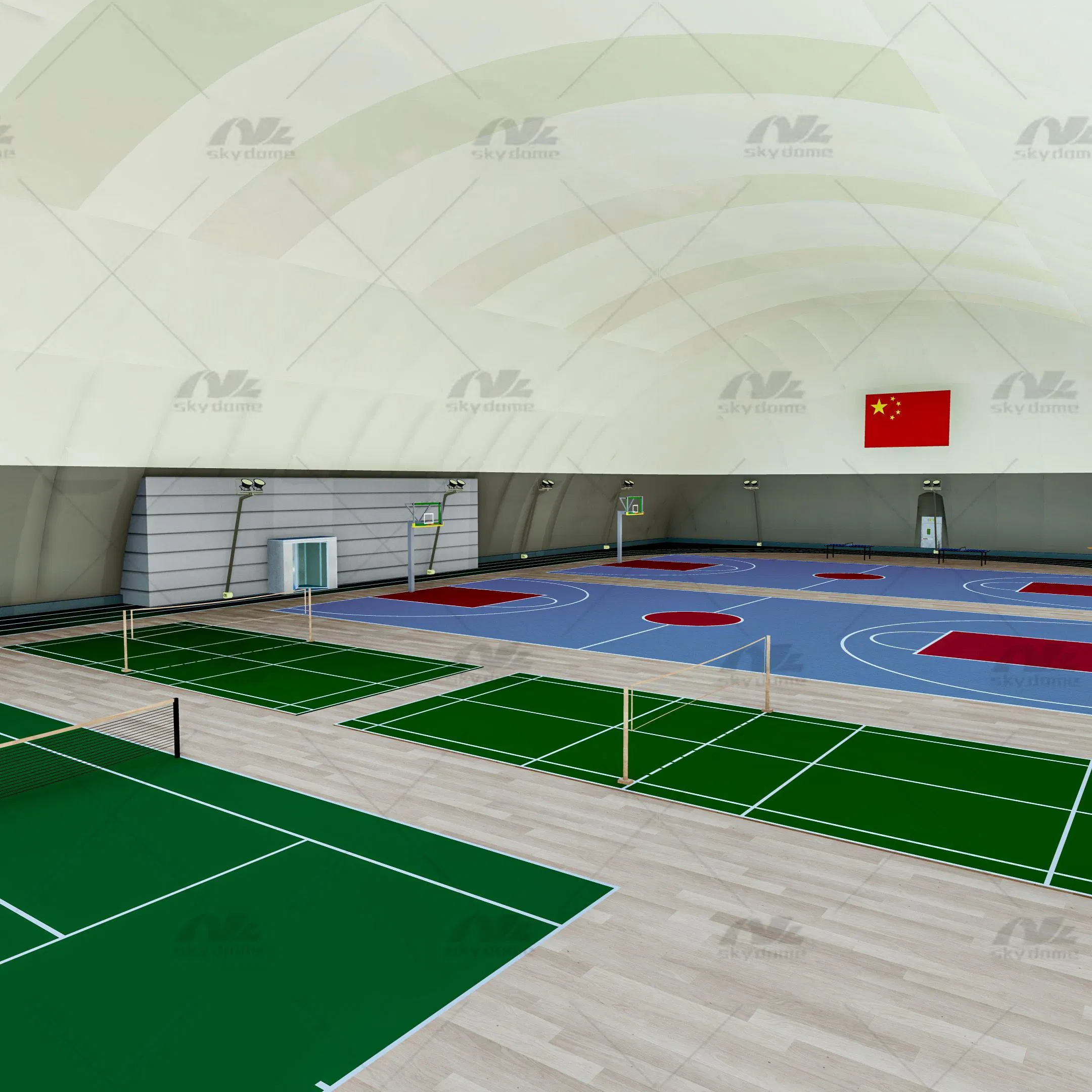 Great Air Supported Membrane Dome for Multi-Sports