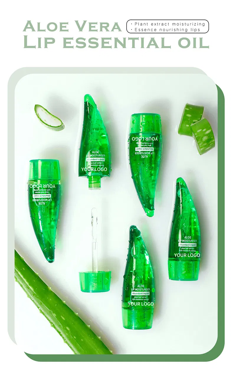 Custom Logo Long Lasting Lip Balm Moisturizing Essential Organic Aloe Vera Plumping Lip Oil