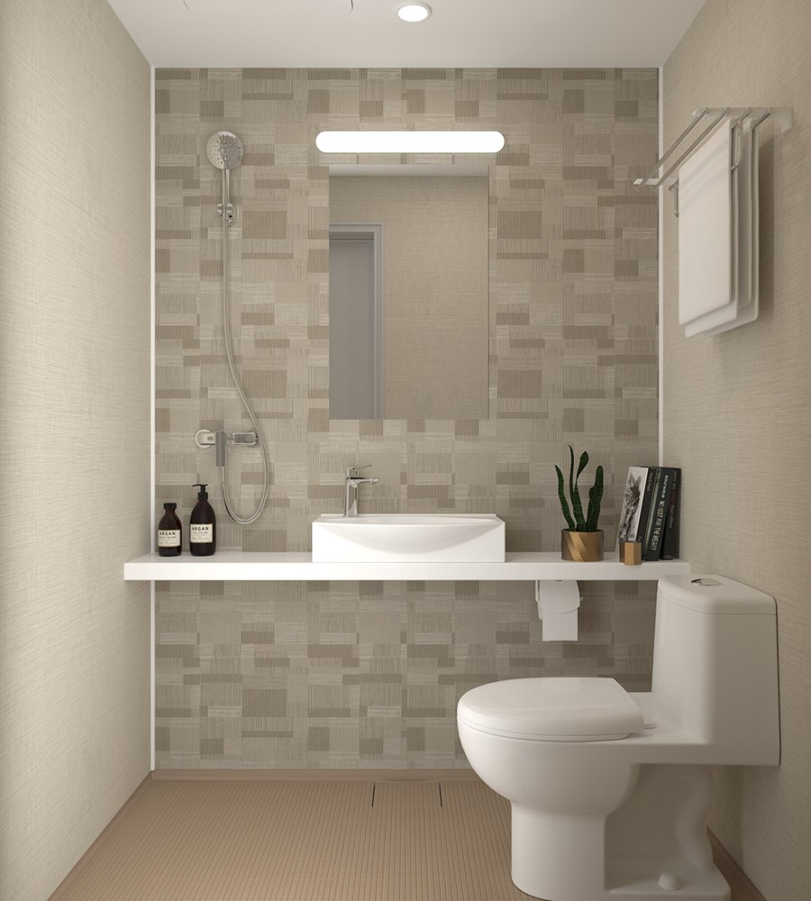 SMC Fiberglass Simple Bath Shower Enclosure Prefabricated Modular Portable Bathroom