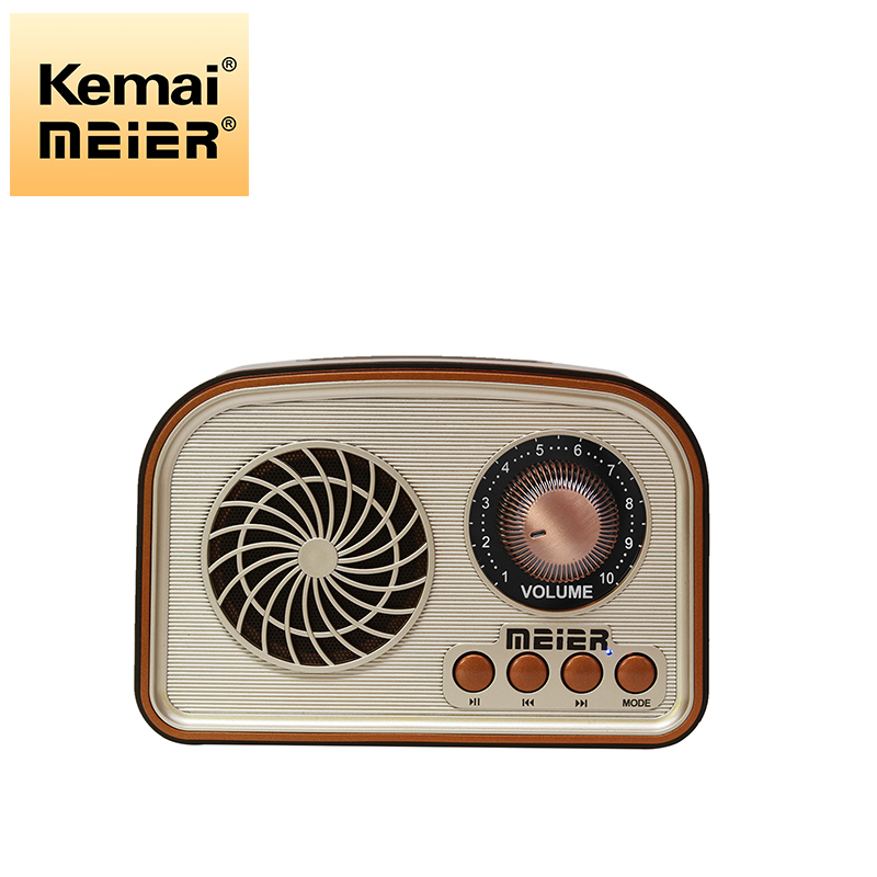 New Top Seller Portable Multi Band Bt Radio with SD TF Card USB Slot Speaker Vintage Wood Grain Radio