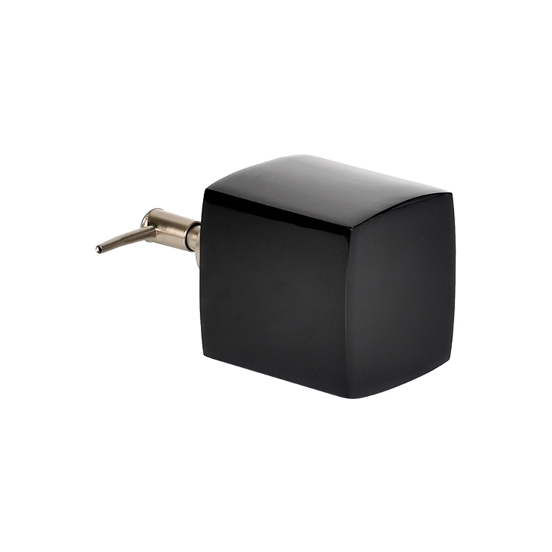 Hotel Bathroom Black Shiny Resin Soap Dispenser Wholesale