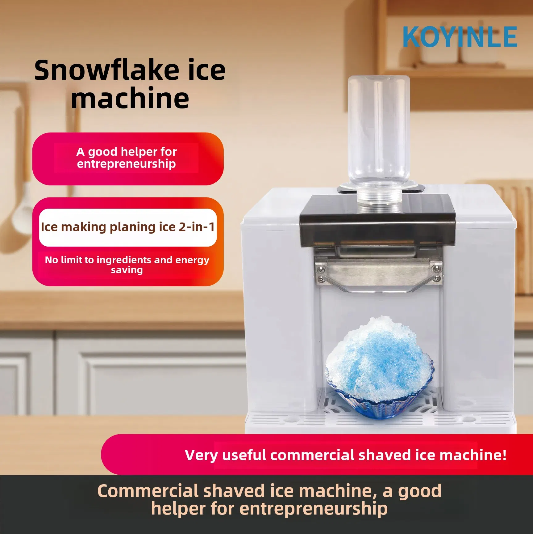 Snowflake Design Commercial Ice Maker with Fast Freezing Capacity