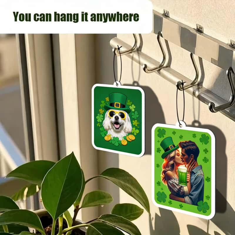 St. Patrick's Day Theme Custom Fragrances Tablets Double-Sided Hanging Decor for Clothing Labels