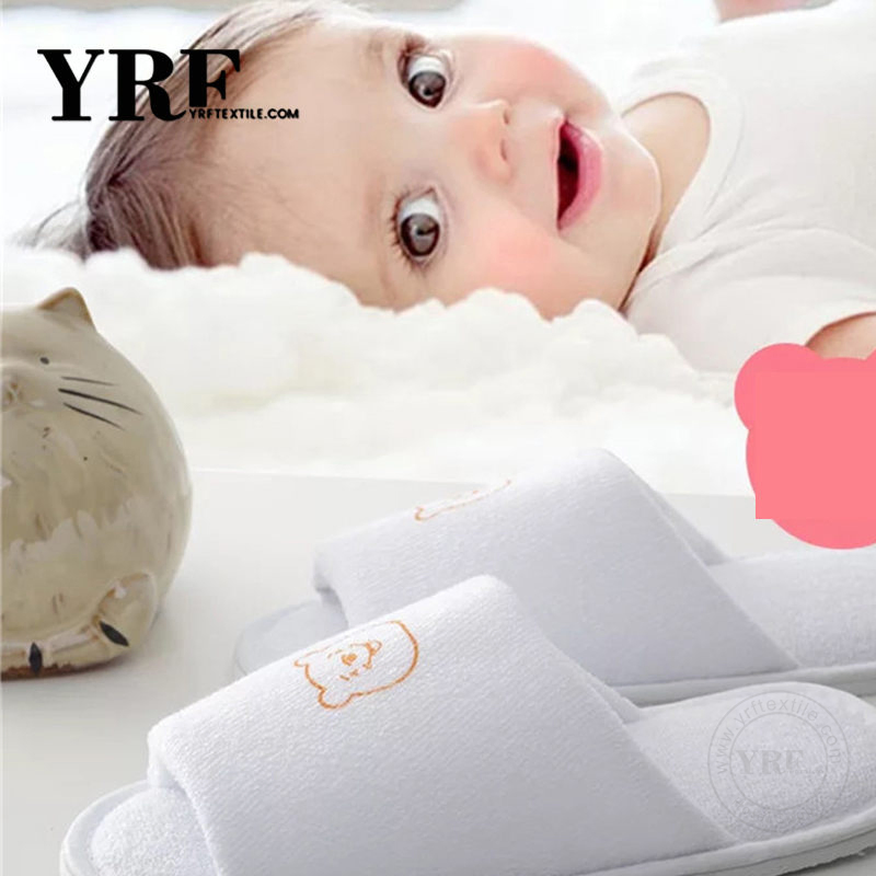 Yrf Wholesale Disposable Embroidery Logo Waffle Children Hotel Slipper