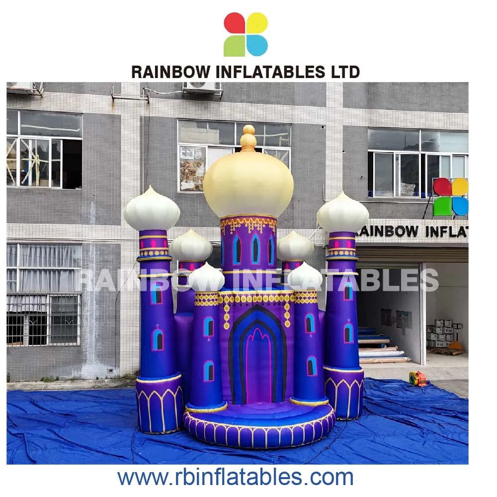 Decorative Purple Inflatable Castle with Shining Royal Design for Holiday Events