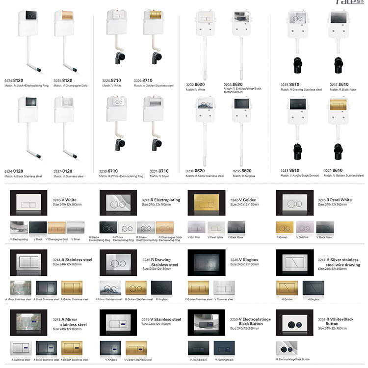 Hanging Smart Toilet Water Dual Automatic Flush Tank Watermark Conceal Toilet Tank Concealed Cistern