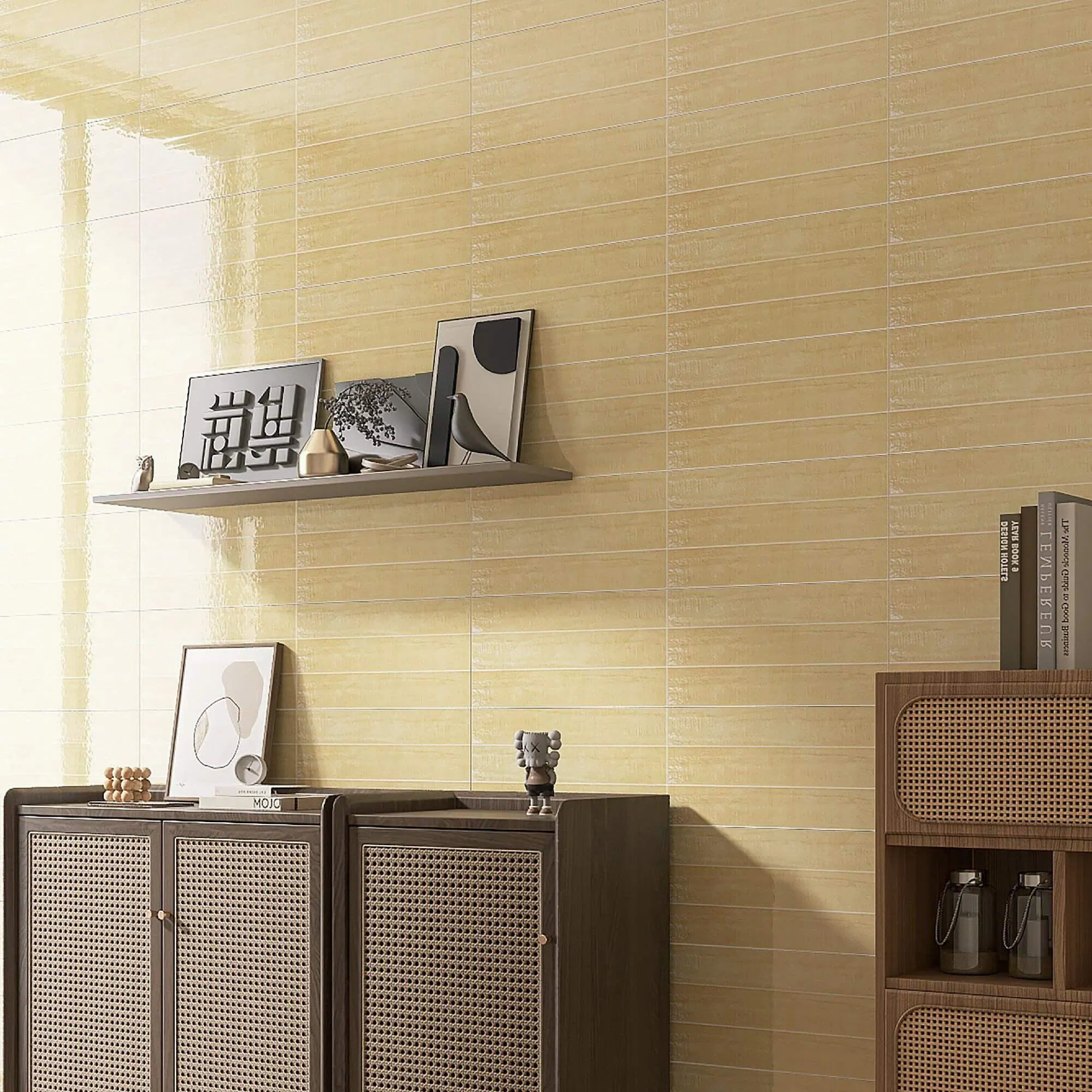 Dark Green Handmade Glazed Ceramic Tiles Rustic Tiles 60X200mm for Wall Decoration