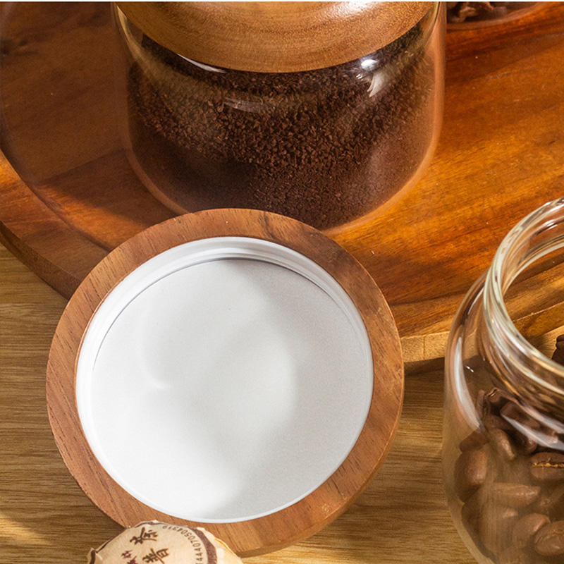 Honey Jam Glass Jar 250ml 380ml Storage Tank with Wooden Lid