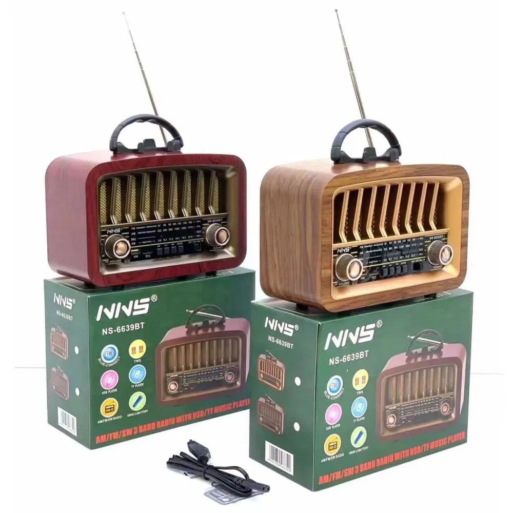 Ретро радио NS-6639BT деревянное с Bluetooth