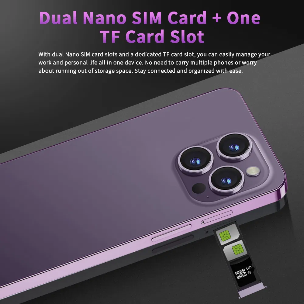 Bulk Mabufacturer Rugged 4G Phone 7.3inch 16+1tb 108MP High Pixel Android Amoled I14 PRO Max Mobile Phone