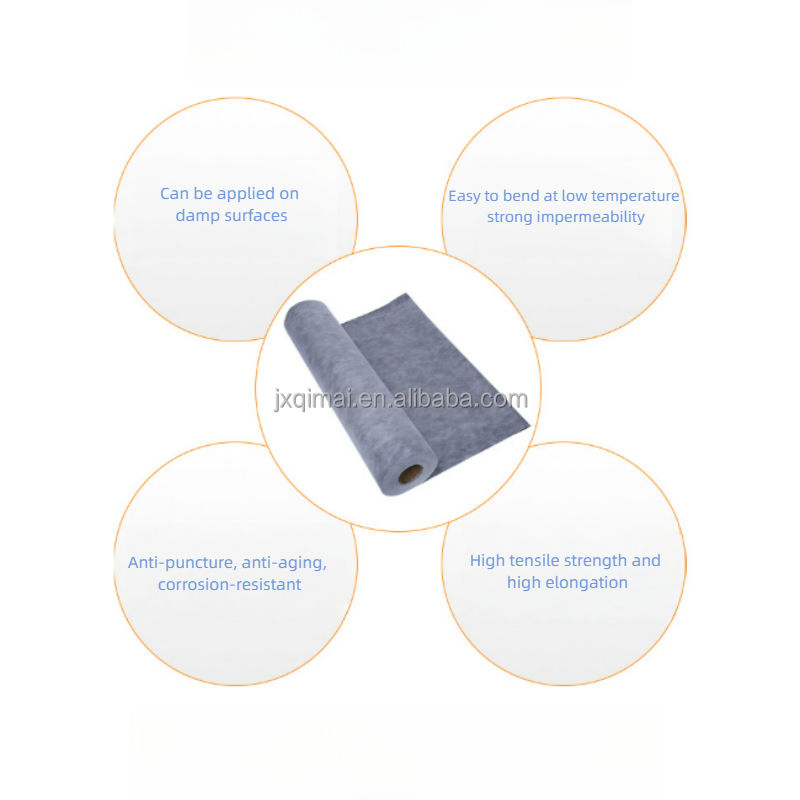 Anti-Corrosion Easy Construction Polymer Polyethylene Polypropylene Waterproof Membrane for Bathroom Basement Roof Underlayment