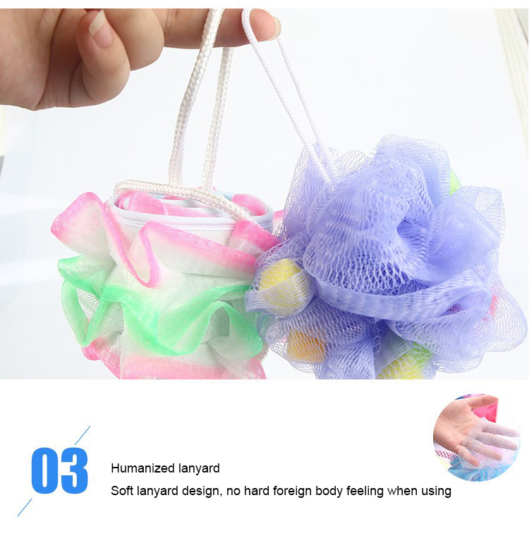 Wholesale Dead Skin Removal Shower Scrubber Sponge Bath Poufs Flower Mesh Ball