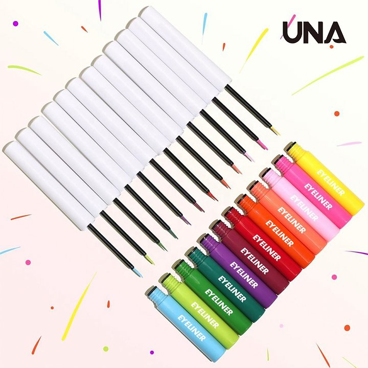 White Tube Coloured Private Label Eyeliner Liquide Pen Personalized Waterproof Vegan High Pigment Cosmetic Make up Eye Liner