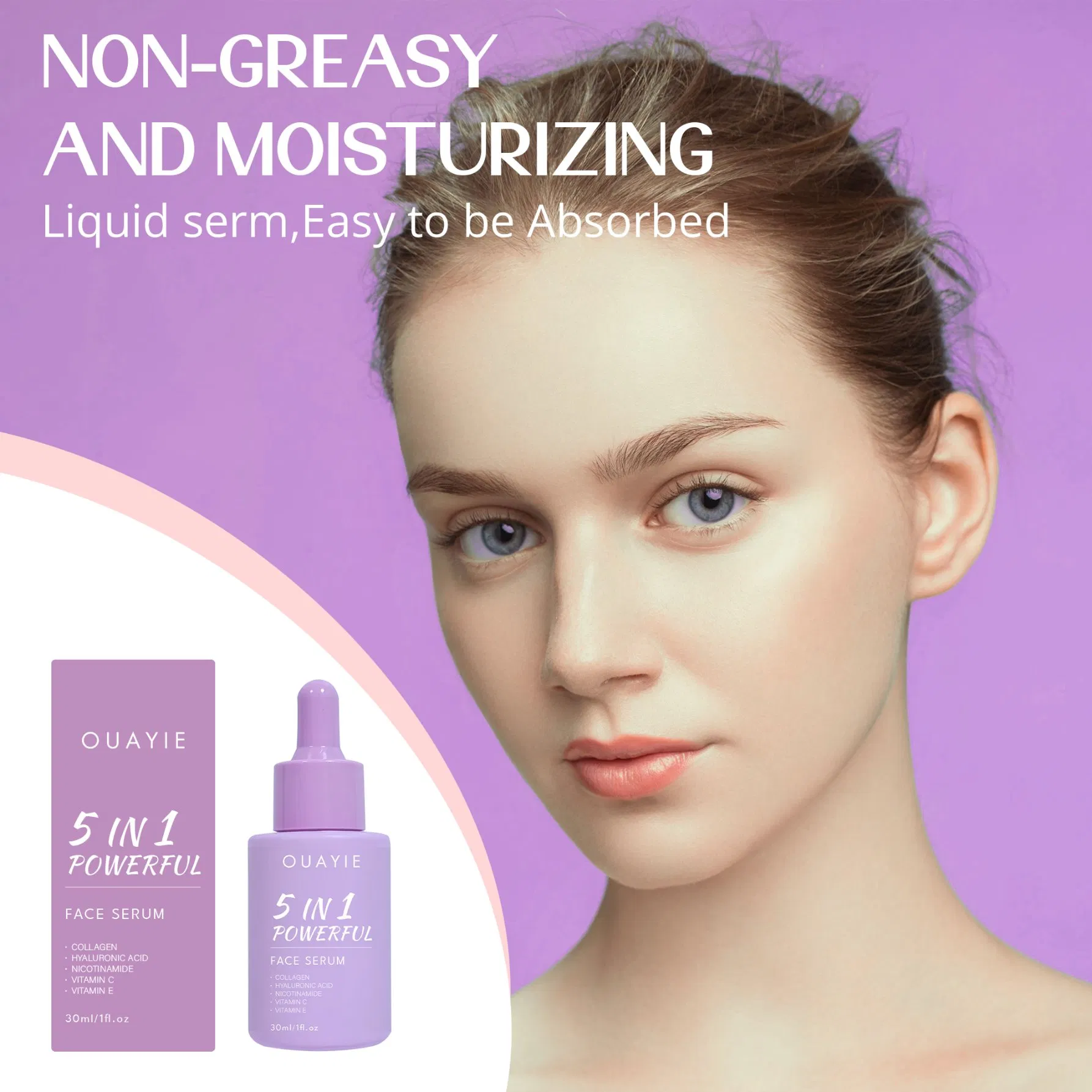 Beauty Cosmetics Skin Care 5 in 1 Powerful Antioxidant Anti-Aging Face Serum