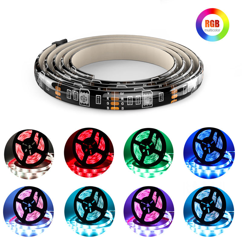 5V RGB LED Strip - Self-Adhesive Ambient Lighting for Gaming Setup, Monitor Backlight