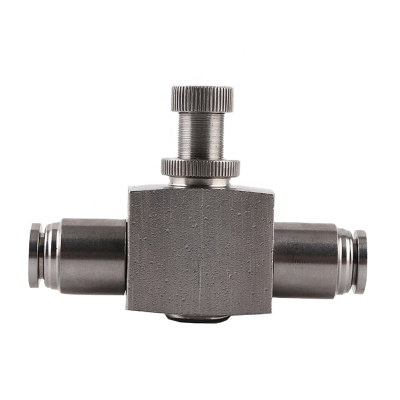 Pneumatic Air Inox Pipe Manual Pressure Regulator Stainless Steel 316L Push in Fittings Flow Speed Control Valves