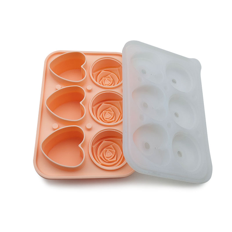 BPA Free Ice Cube Maker High Quality 6 Cavity Silicone Ice Cube Mold