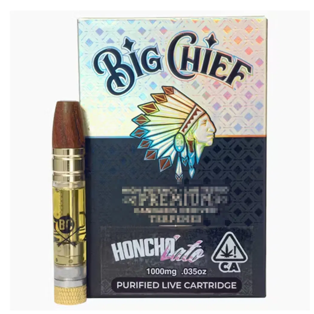 Factory Hot Sale No Leak Lead Free 0.8ml 1ml Silver Gold 510 Thread Battery Big Chief Cartridge with Packaging Box