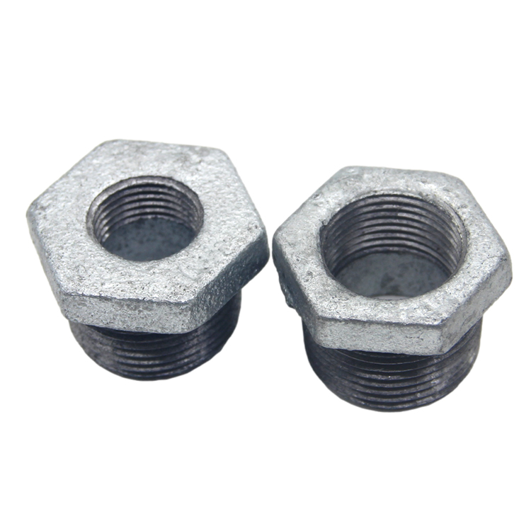 Malleable Casting Iron Bushing Plumber Materials 1/2'' 3/4'' Galvanized BS DIN Thread Busher for Industry