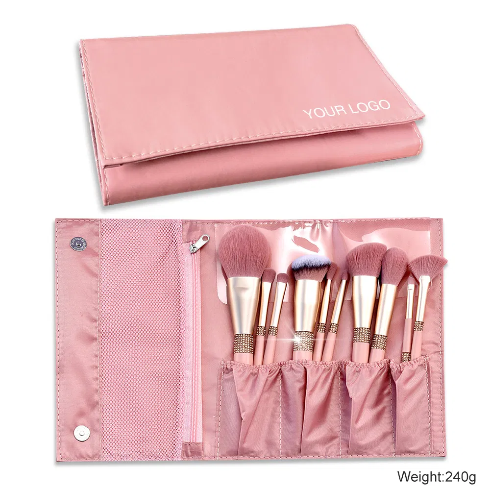Custom Logo Diamond Cherry Blossom Pink Makeup Brush Set Factory