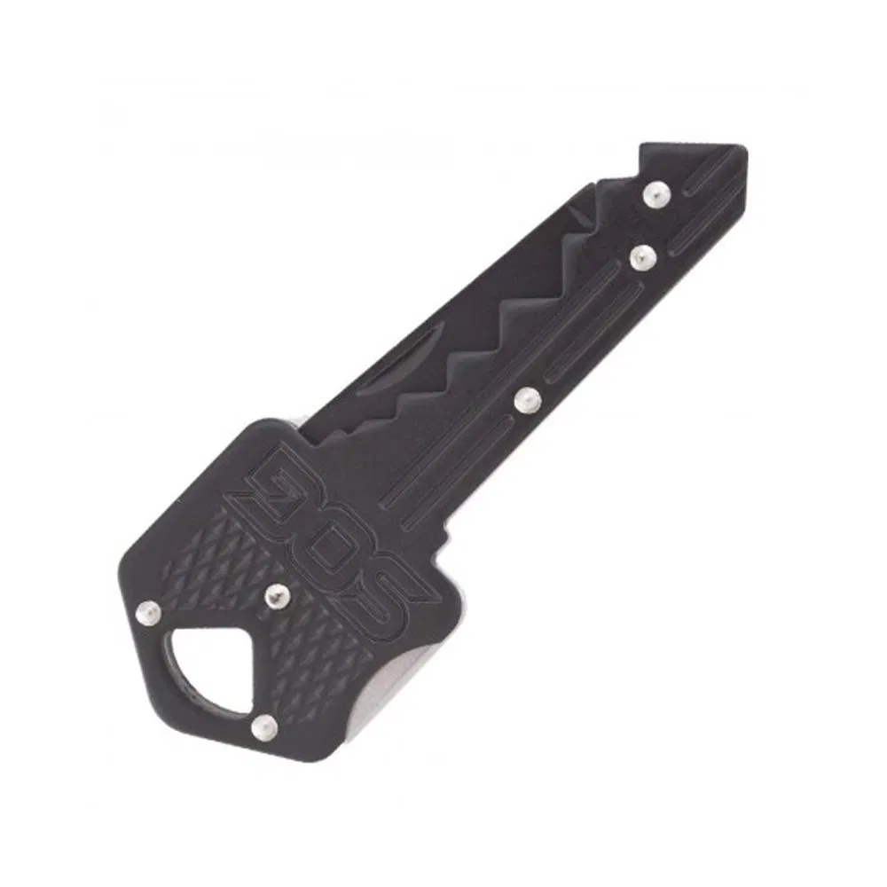 Sog Specialty Key Knives Straight Edge Hard Cased Black Finish Folding Knife