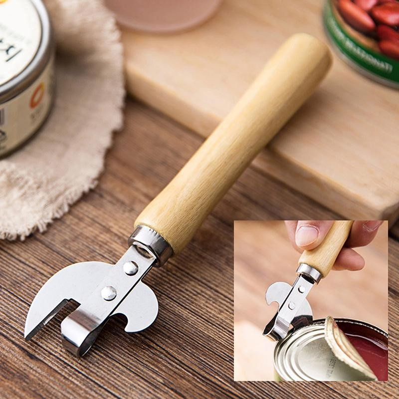 Stainless Steel Professional Kitchen Tool Safety Hand-Actuated Can Opener Side Cut Easy Grip Manual Opener
