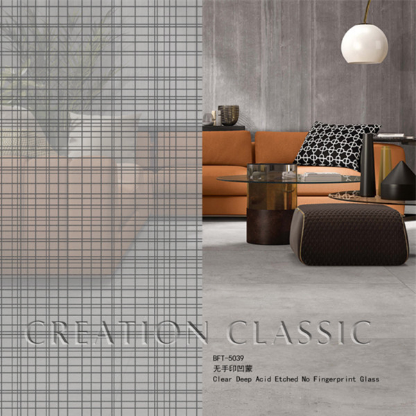 Acid Etched Titanium Coated Glass Customized Decorative Glass