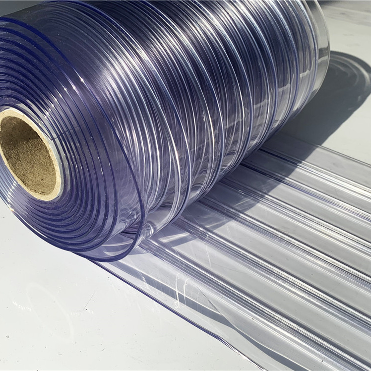 Standard Ribbed Clear Door Curtain PVC Strip 3mmx300mmx50m