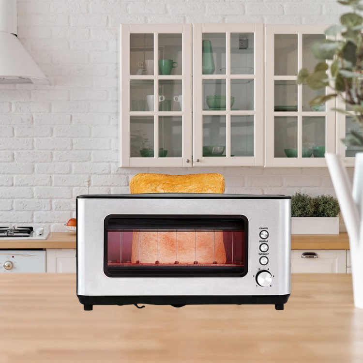 2 Slice Long Slot Household Digital Toaster with Indicate Light for Home Use