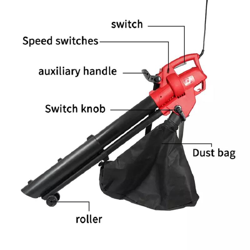 High Pressure Garden Tool Corded Powerful Engine Bag Air Lawn Dust Cleaner