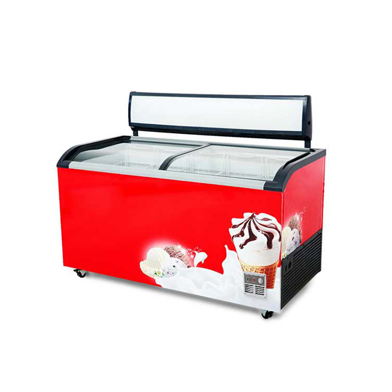 Supermarket Glass Top Open Door Ultra Low Temperature Congelador De Helados Chest Deep Freezer/Ice Cream Display Showcase Fridge/Ice Cream Refrigerator