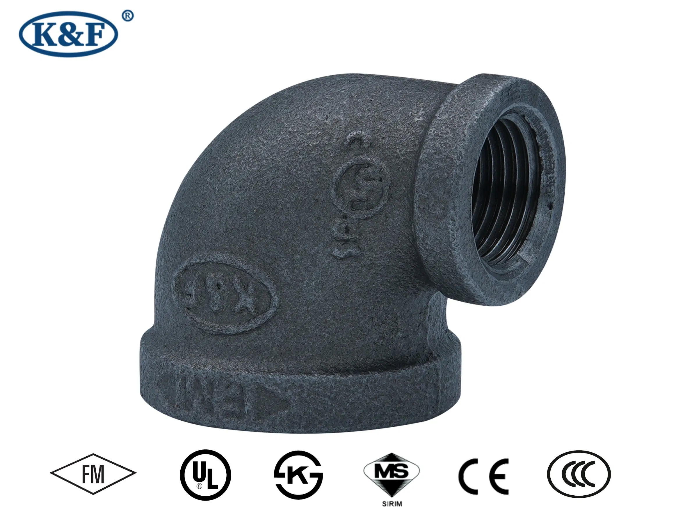 Kanaifu Male Female Galvanized Malleable Iron Pipe Fitting Elbow with FM UL