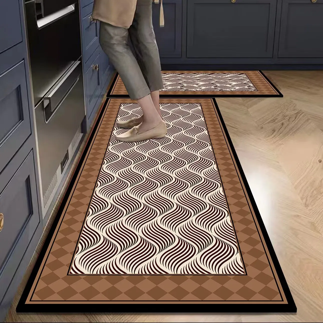 Kitchen Mats for Floor 2 Piece Set Accessoire Cuisine Kitchen Rug Runner Decor