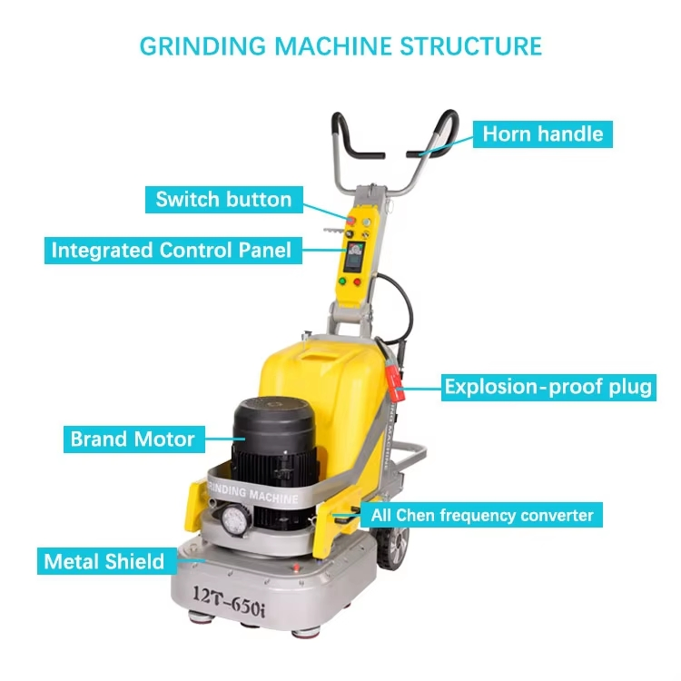 Walk Behind Concrete Grinder Machine Dustless 380V 220V Polishing Grinding Wet/Dry Concrete Floor Grinder