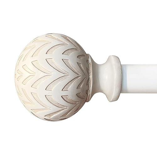Factory Direct Sale Wooden Feel Curtain Rod Sets Metal Curtain Rod Wood Poles